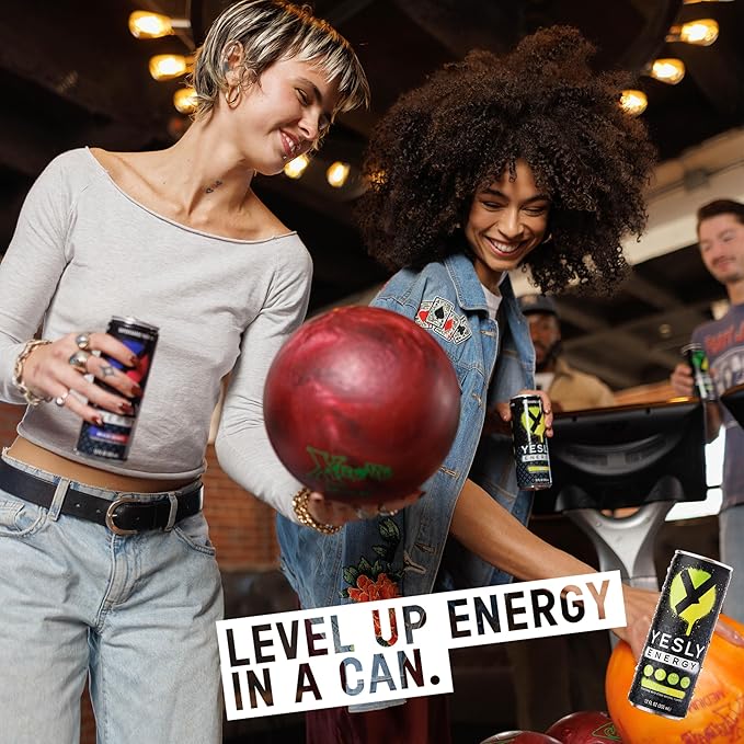 Yesly Energy Drink, Lime, Naturally Flavored Sparkling Energy Drink With Electrolytes, Magnesium, Potassium, Vitamin C, B6 & B12, Natural Caffeine From Green Tea, Zero Sugar, 12 Fl Oz Cans, 12 Pack