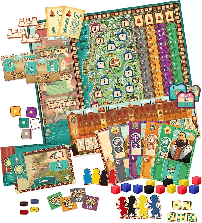 Coimbra Board Game - Renaissance Strategy Game with Innovative Dice Mechanism for Kids & Adults, Ages 14+, 2-4 Players, 60-90 Minute Playtime, Made by Eggertspiele