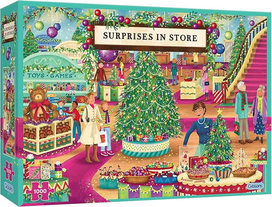 Surprises in Store 1000 Piece Jigsaw Puzzle | Christmas Jigsaw Puzzle | Sustainable Puzzle for Adults | Premium 100% Recycled Board | Great Gift for Adults | Gibsons Games