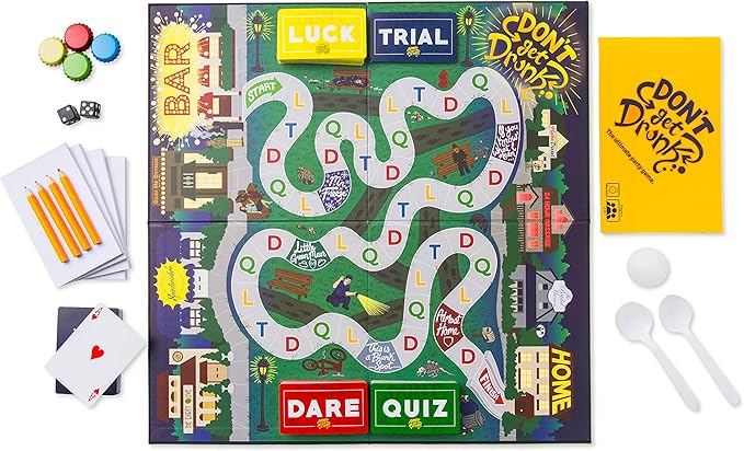 The Ultimate Party Board Game – Combines Classic Games Like Pong, Flip Cup, Kings Cup & More with Fun Categories Like Dare, Quiz, Luck, and Challenge (First Edition)
