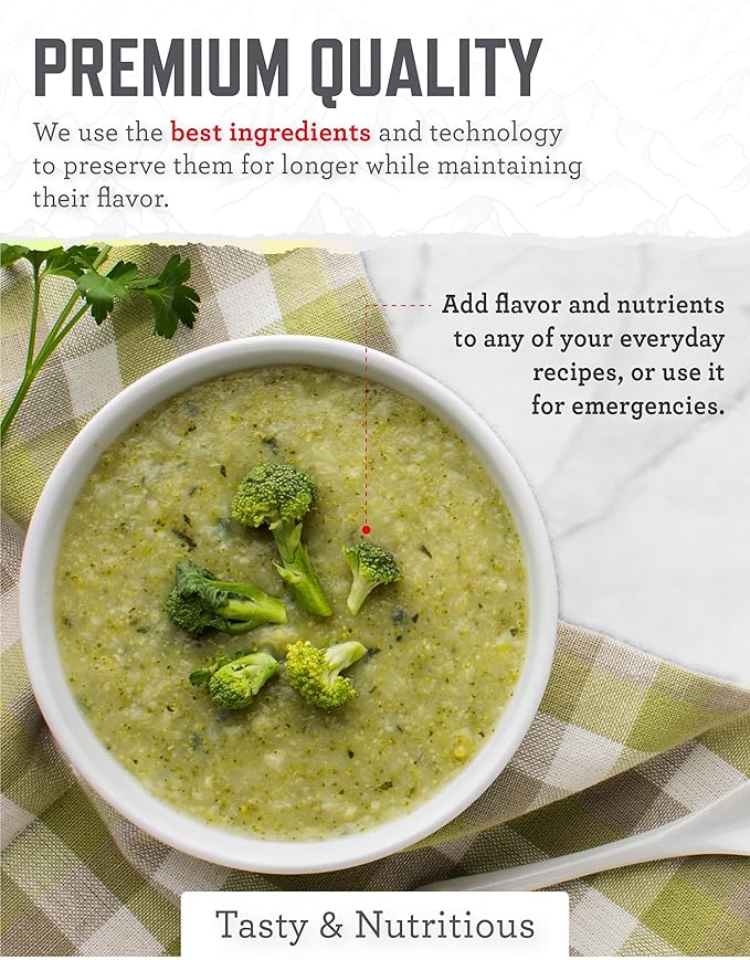 ReadyWise Emergency Food Supply - 120 Servings Freeze Dried Vegetables Bucket, Dehydrated Meals, Survival Food Kit for Backpacking, Camping Essentials & Prepping Supplies, up to 25 Year Shelf Life