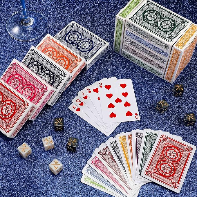 Zubebe 12 Pack Playing Cards Jumbo Index Large Print Deck of Cards Bulk in Vibrant Colors Poker Size, Standard Playing Poker Decks for Kids Adults Activities Party Supplies Canasta Games