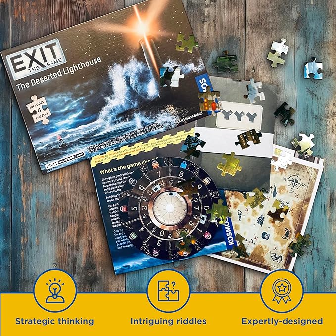 EXIT: The Deserted Lighthouse (With Jigsaw Puzzle) | Exit: The Game - A Kosmos Game | Family-Friendly, Jigsaw Puzzle-Based at-Home Escape Room Experience for 1 to 4 Players, Ages 12+