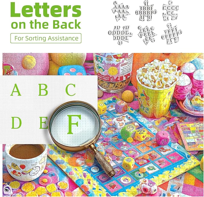 500 Piece Jigsaw Puzzle for Adults Colorful Board Game Scene Fun & Challenging Puzzles 500 Pieces with Letters on Back Family Game Night Jigsaw Puzzle for Adults and Seniors (23x15 Inch)
