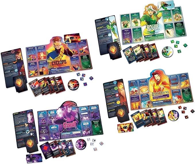 Marvel X-Men Dice Throne Box 2, 4 Hero Box Featuring Cyclops, Jean Grey, Gambit & Rogue, Competitive Board Game, Stand-Alone & Cross Compatible, Officially Licensed