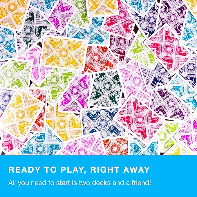 Brybelly Nertz Card Game 12 Decks of Standard 3.5 x 2.5 Wide Poker Cards - Playing Cards 12 Pack for Dutch Blitz Card Game with 12 Unique Colors