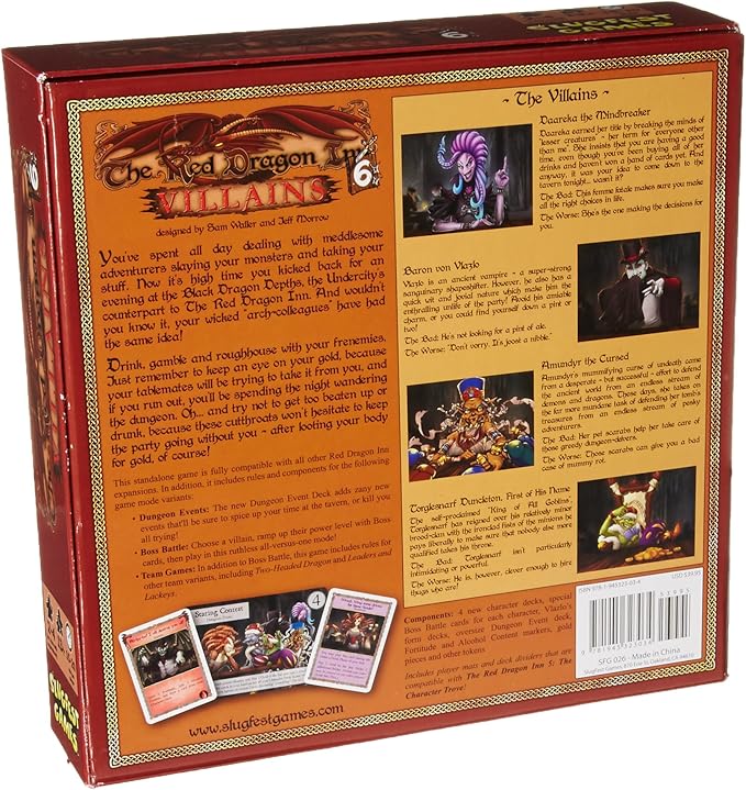 The Red Dragon Inn 6: Villains, Strategy Boxed Board Game, For 2 to 4 Players, 30 to 60 Minute Play Time, Ages 12 & Up