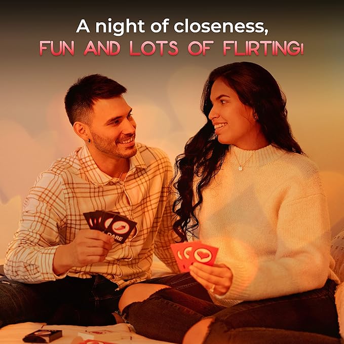 Fun and Romantic Game for Couples - Talk Flirt Dare - Date Night Box - Conversation and Action Cards for Couples to Strengthen Relationships - Exciting Levels for Connection & Intimacy