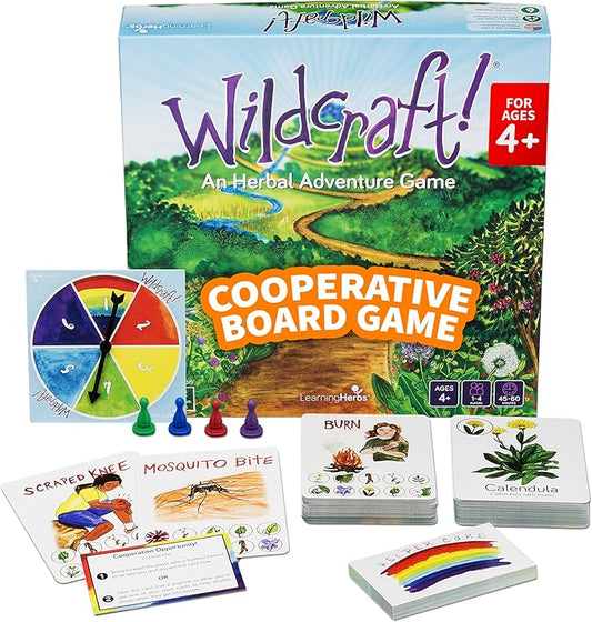 Wildcraft! an Herbal Adventure Game/Family Game: Cooperative Board Games for 4+ Year Olds Learn 25 Herbs – Coop Board Games/Educational Games w/Learning Tools, incl. Plant Guide & Coloring Book