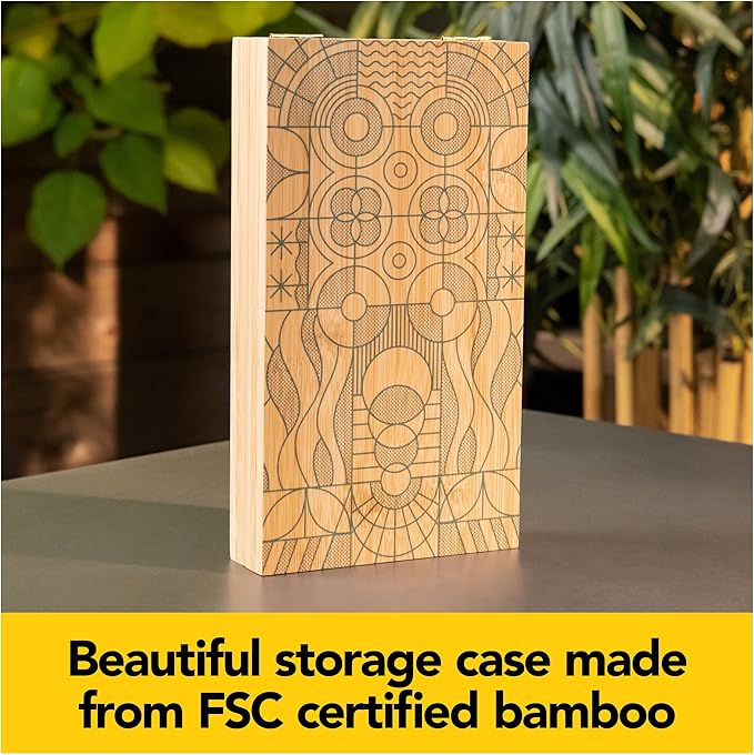 Mindful Classics, Mancala Board Game Made from Bamboo & Recycled Plastic for Earth Day, Eco-Friendly Products for Adults and Kids Ages 8 and up