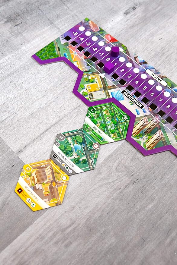 Suburbia, Thematic City Building Strategic Board Game, Tile Laying Board Game, Fun Game for Adults