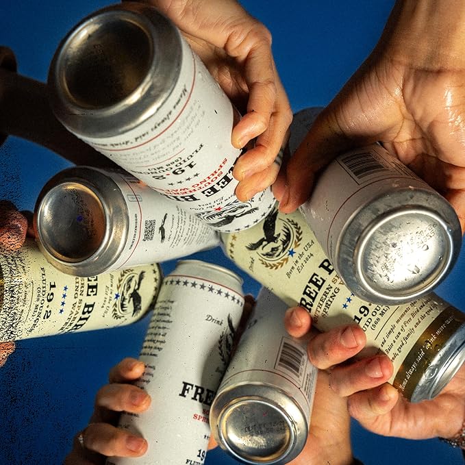 Free Bird, Sparkling Southern Spring Water, 12-Pack (19.2oz Tallboy Cans) – Unflavored Carbonated Zero Sugar, Crisp & Bubbly, Blue Ridge Mountain Water