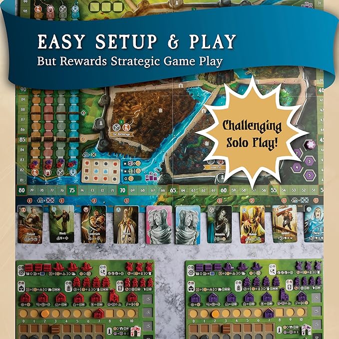 Castellans Board Game - Valeria Universe of Games - Strategy Board Game with Dice Drafting, Resource Management, and Area Control. Game Night for 1-5 Players, Solo Game Mode