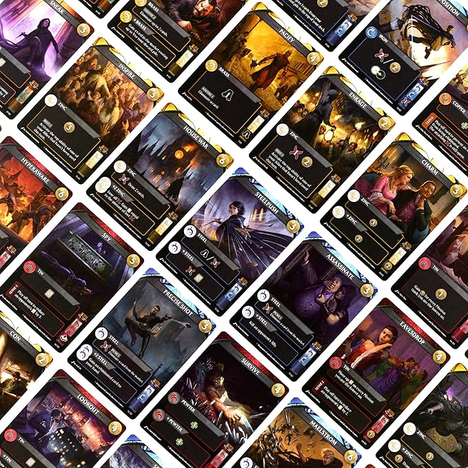 Mistborn Deckbuilding Game - Forge Alliances in Epic Metal-Burning Battles - Cooperative Card Game by Designer John - Immersive Strategic Gameplay