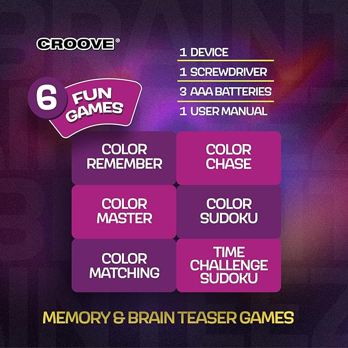 6 in 1 Brain Teasers & Memory Game, 6 Fun Games for Kids, Cool Handheld Toys, Unique Gifts for Teens, Best Activities for Tween Boy, Birthday Gift Ideas for Boys & Girls Ages 6-8 9 10 11 12 + Year Old