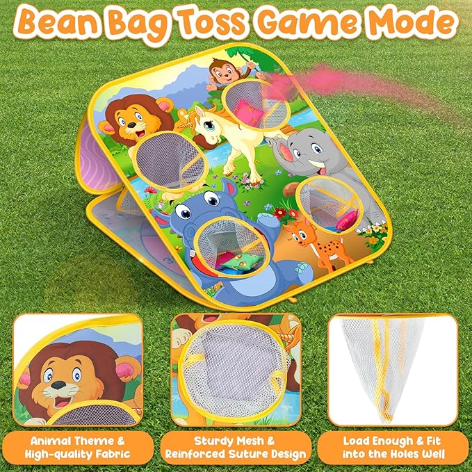 Bean Bag Toss Game for Kids - Cornhole Board Outdoor Toys for Toddlers -Party Activities Carnival Outside Yard Backyard Beach Lawn Games Toy for Kid Boys Girls Age 3 4 5 6 7 8 Year Old Birthday Gifts
