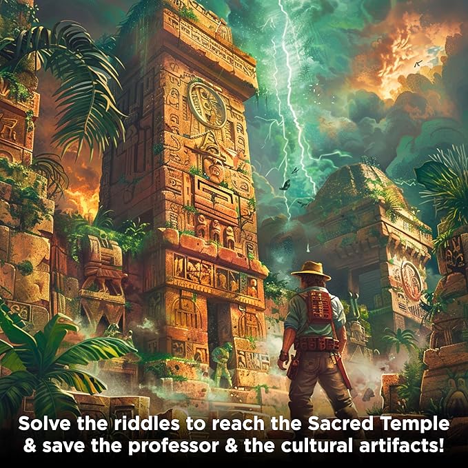 Exit: The Sacred Temple (with Jigsaw Puzzles) | Exit: The Game - A Kosmos Game | Family-Friendly, Jigsaw Puzzle-Based at-Home Escape Room Experience for 1 to 4 Players, Ages 10+
