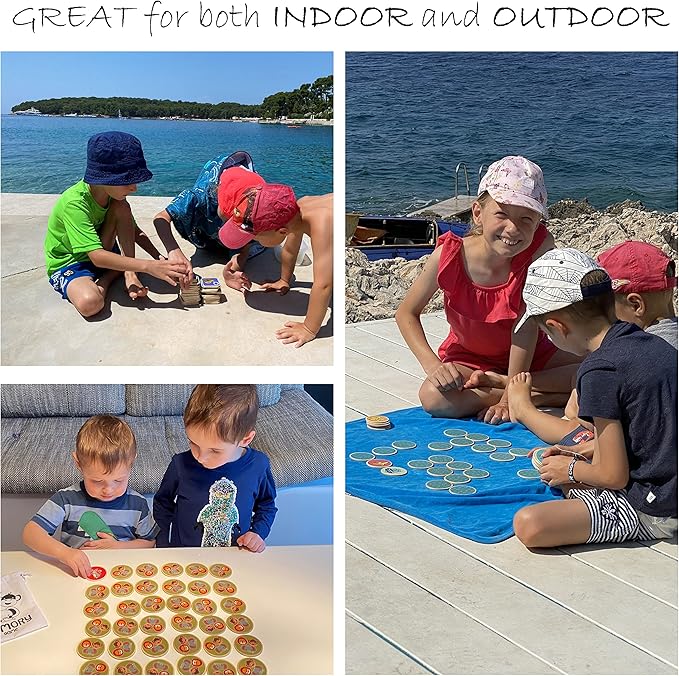 Montessori-Inspired Wooden Matching Game for Toddlers 2-4 Years - Things that Go - Durable, Scratch-Resistant 36 Card Set, Includes Carry Bag - Memory Game for Toddlers 2-4 Years - Means of Transport