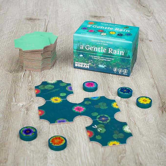 A Gentle Rain | Cozy Tile Placement Board Game | Sensory and Tactile Cooperative Experience | Ages 8 and Up | Classic Edition by Kevin Wilson