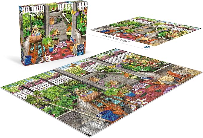 Buffalo Games - Sapphire Select - Tracy Flickenger - Garden Shed Greenhouse - 1000 Piece Jigsaw Puzzle – Challenging & Fun – Blue Core Puzzle Board – Giftable Display Box - Full Size Poster Included