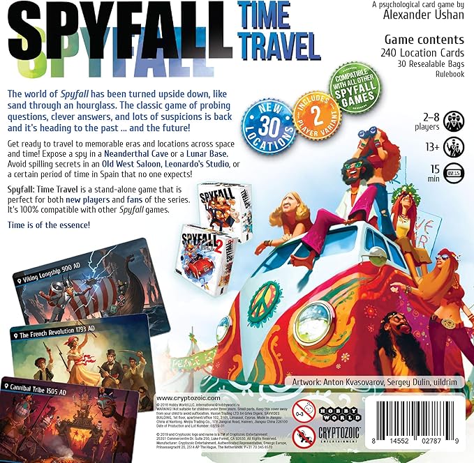Spyfall Time Travel - The Perfect Party Game - Go to the Past and Future to Find the Spy - For 2 to 8 Players - Board Games for Teens and Adults - Ages 13+