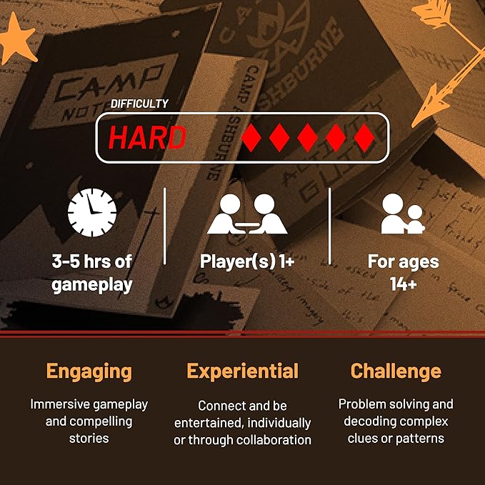 Hunt A Killer: Camp Calamity - Solve a Murder at a Summer Camp, Interactive Unsolved Mysteries Game, Mystery Box for Game Night, Murder Mysteries Card, Puzzle, and Board Games, for Ages 14+