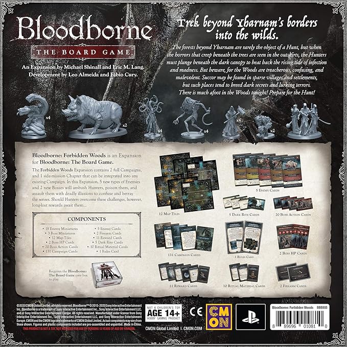 CMON Bloodborne The Board Game Forbidden Woods Expansion | Strategy Game | Horror Game | Cooperative Game for Adults and Teens | Ages 14+ | 1-4 Players | Average Playtime 60-90 Minutes | Made by CMON