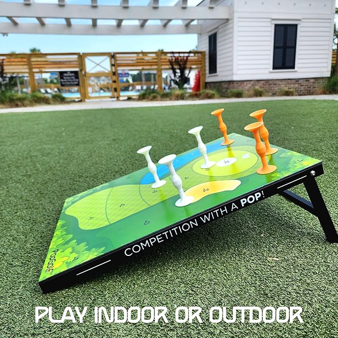 PopGolf Board Edition Set - Popdarts Backyard, Indoor and Outdoor Game - Great Cornhole Alternative - Includes 1 All-Weather Board, Exclusive PopGolf Darts, Travel Case, and Score Keeper