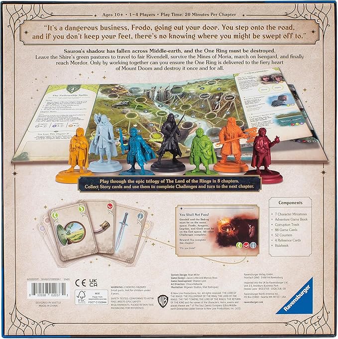 Lord of The Rings Adventure Book Game | Immersive Cooperative Gameplay | Innovative Chapter Book Format | Unique Corruption Track for Ages 10 and Up
