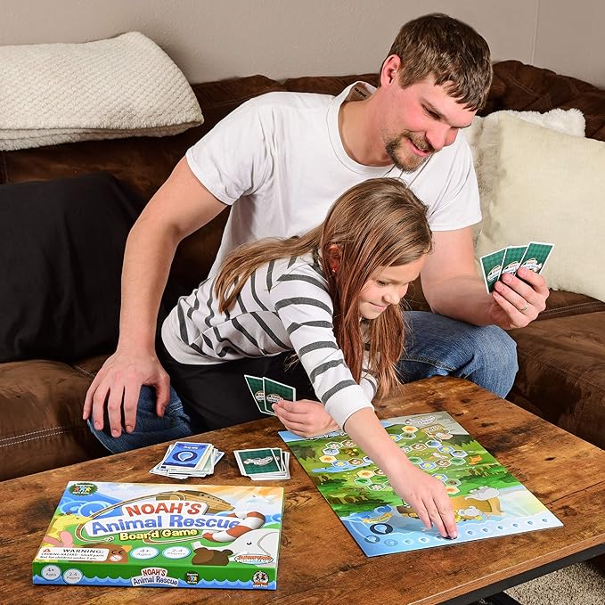 Jumping High Fives Noah’s Animal Rescue - Cooperative Noah’s Ark Animal Bible Story Board Game for Kids Ages 4+, No Reading Required and Easy to Learn, Perfect for Family Game Night