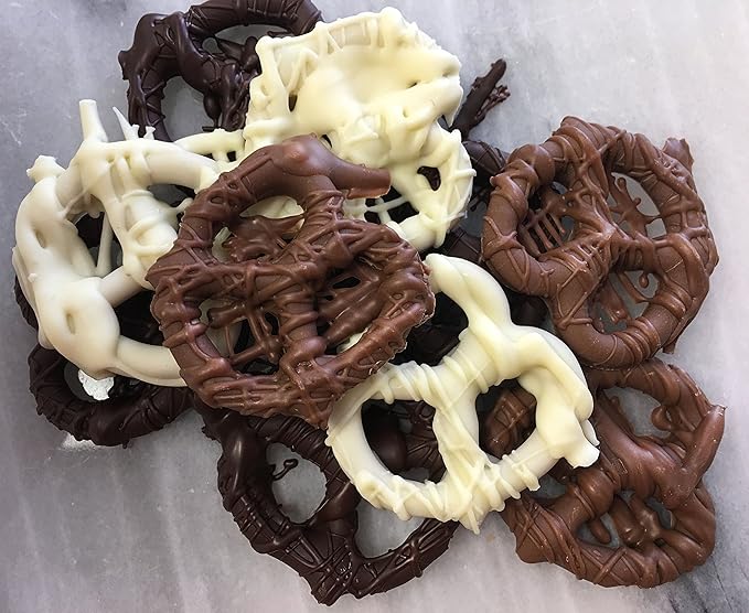 Vermont Nut Free Chocolates Covered Mini Twist Pretzels (Assorted) 7 Ounces, Nut-Free, Egg-Free, Kosher