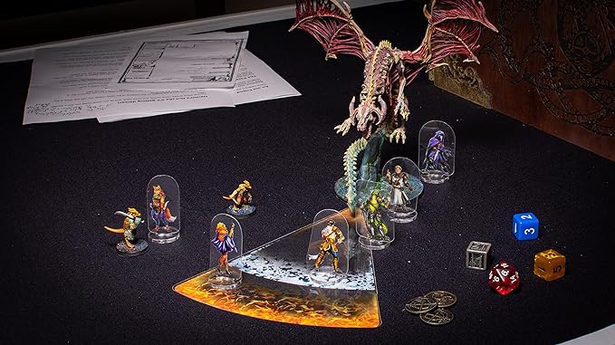 Arcknight Dungeons & Dragons Spell Effects AOE Templates - DND Accessories 24pc Complete Area of Effect Marker Set for D&D 5E - Clear Overlay Measurement Tools All Shapes, Conditions & Buffs