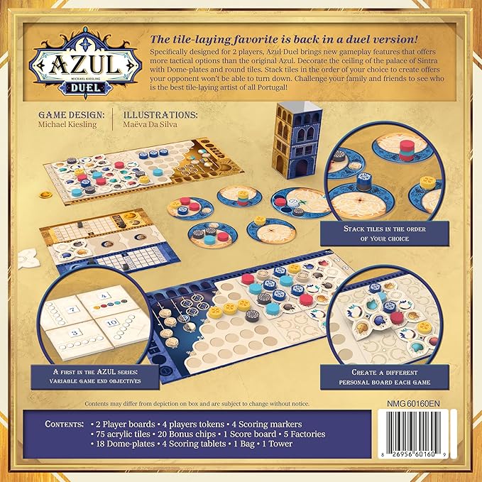 Duel Board Game - Competitive Head-to-Head Tile-Placement Strategy Game, Stunning Mosaic Art and Quick Gameplay for Kids & Adults, Ages 8+, 2 Players, 30-45 Minute Playtime, Made by Plan B Games