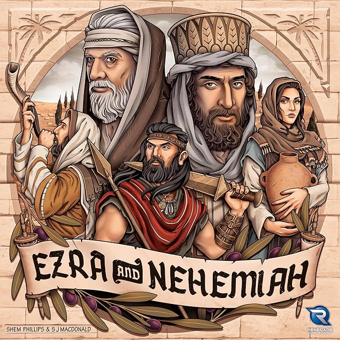 Renegade Game Studios: Ezra & Nehemiah - Strategy Board Game, Rebuild The Great City of Jerusalem, Card-Driven Game, Ages 13+, 1-4 Players, 120 Min