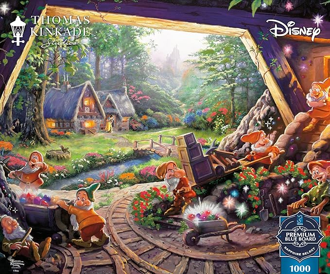 Ceaco - Sapphire Select - Disney - Snow White and The Seven Dwarves - 1000 Piece Jigsaw Puzzle – Challenging & Fun – Blue Core Puzzle Board – Giftable Display Box - Full Size Poster Included