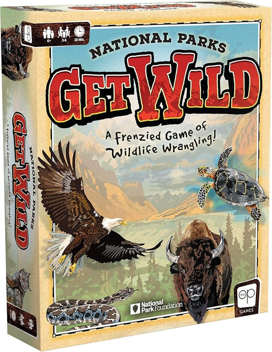 USAOPOLY National Parks Get Wild | Quick-Rolling Dice Game Featuring Iconic National Park Locations | Great Kids Game & Family Board Game