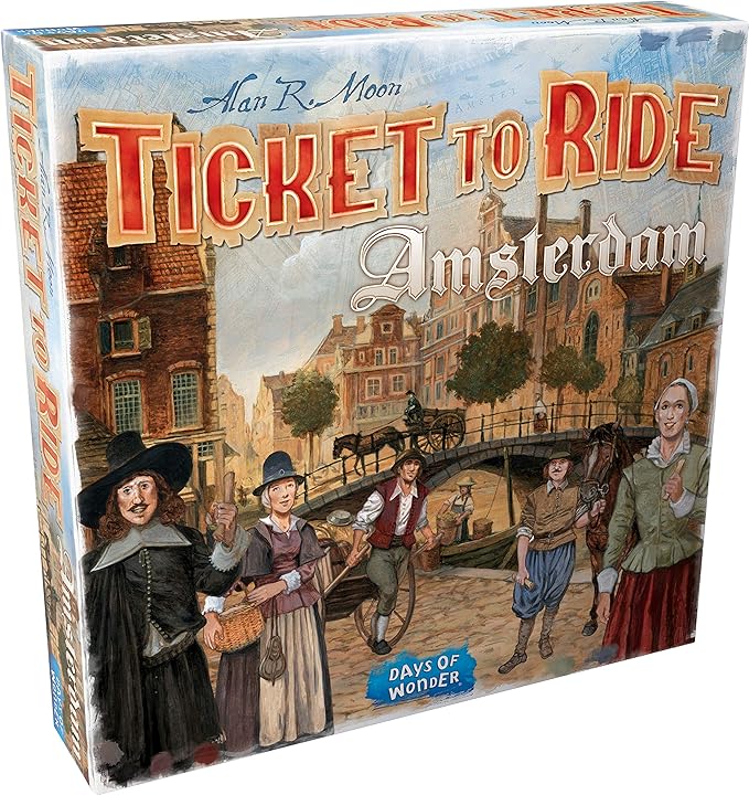 Ticket to Ride Amsterdam Board Game - Train Route-Building Strategy Game, Fun Family Game for Kids & Adults, Ages 8+, 2-4 Players, 10-15 Minute Playtime, Made by Days of Wonder