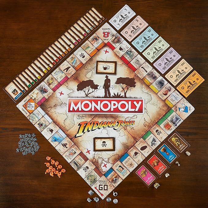 Hasbro Gaming Monopoly Indiana Jones Game, Inspired by The Indiana Jones Movies, Board Game for 2-6 Players, Ages 8 and Up