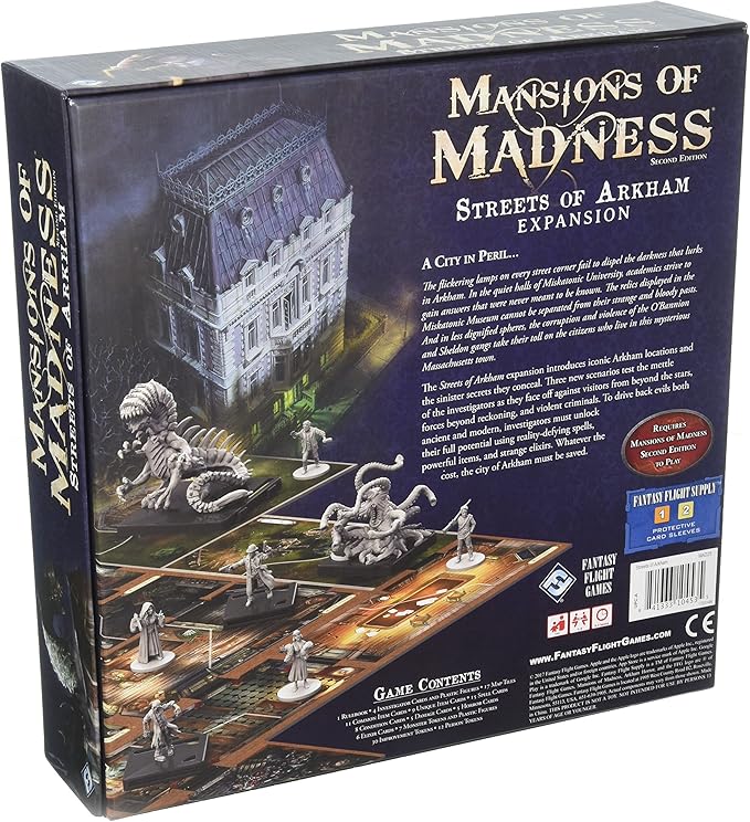 Mansions of Madness Streets of Arkham EXPANSION | Horror Game | Mystery Board Game for Teens and Adults | Ages 14+ | 1-5 Players | Average Playtime 2-3 Hours | Made by Fantasy Flight Games