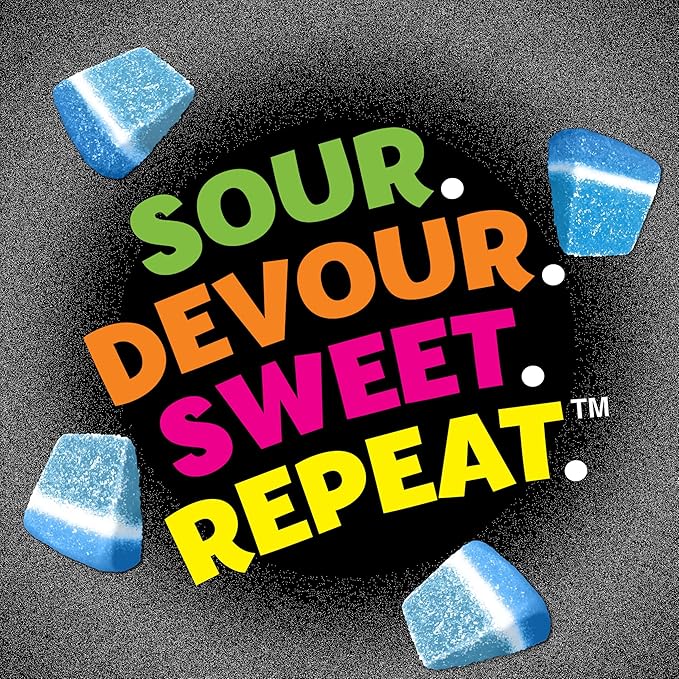 SOUR JACKS, Sour Gummy Wedges, Blue Raspberry Flavored Candy, 5oz Bag (12 Pack)