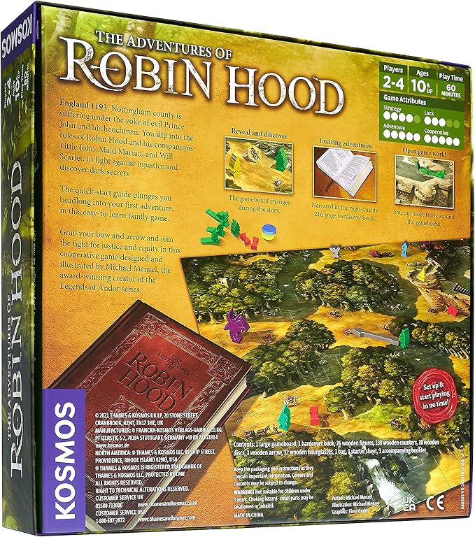 The Adventures of Robin Hood | A Kosmos Game | Family-Friendly, Cooperative, Role-Player, Story-Driven Game for 2 to 4 Players, Ages 10 and up