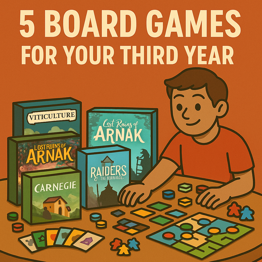 5 Board Games for Your Third Year into the Hobby