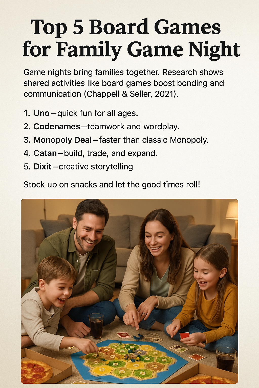 Top 5 Board Games for Family Game Night