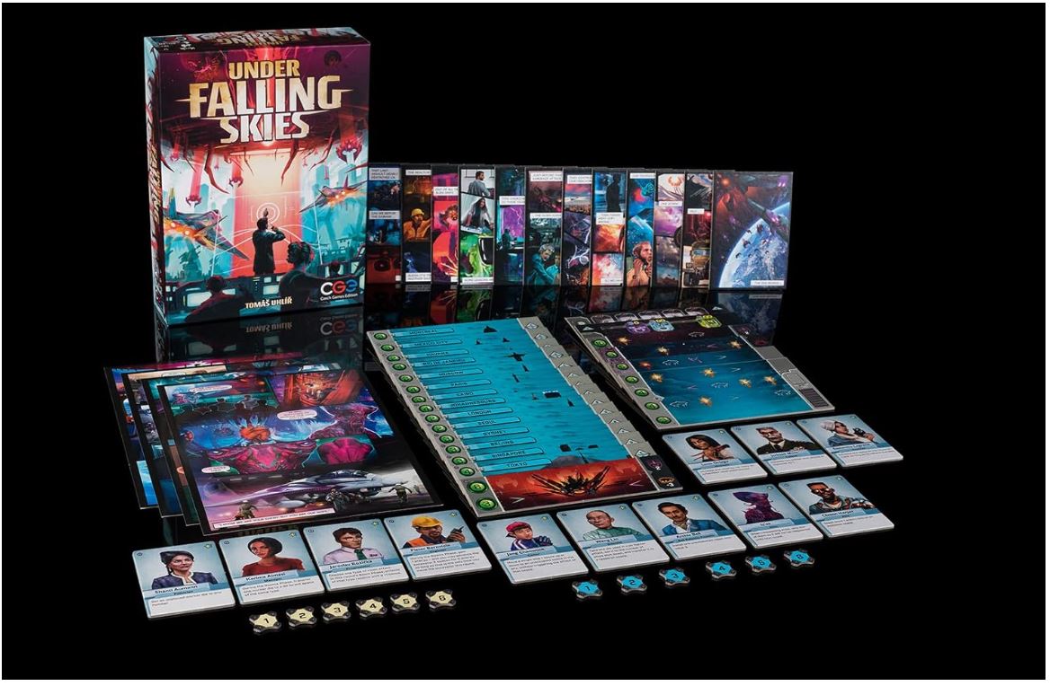 Under Falling Skies, Brettspiel (DE), für 1+ Spieler ab 10 Jahre
