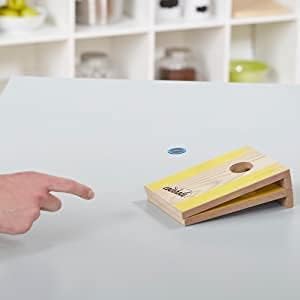 Tabletop Coin Bouncing Party Game | Desktop Cornhole Game Set | 2+ Players, All Ages