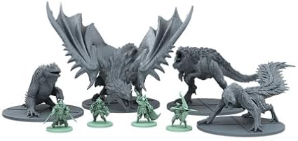 Steamforged Games Monster Hunter World Ancient Forest Board Game with Miniatures for Thrilling Expeditions & Epic Battles with Kushala Daora, Hunter's Arsenal Expansion, and Paint Set (4 Items)