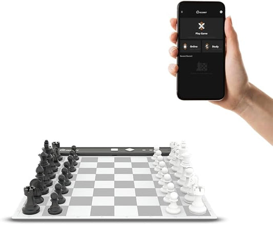 Go Ultimate Portable Travel Electronic Chessboard with Full Piece Recognition and Strong Magnetic Adhesion - Perfect Desk or Travel Size (Grey)