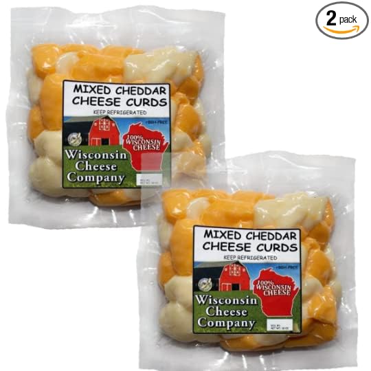 Wisconsin Cheese Company - 100% Wisconsin Mixed Cheddar Cheese Curds (Pack of 2)