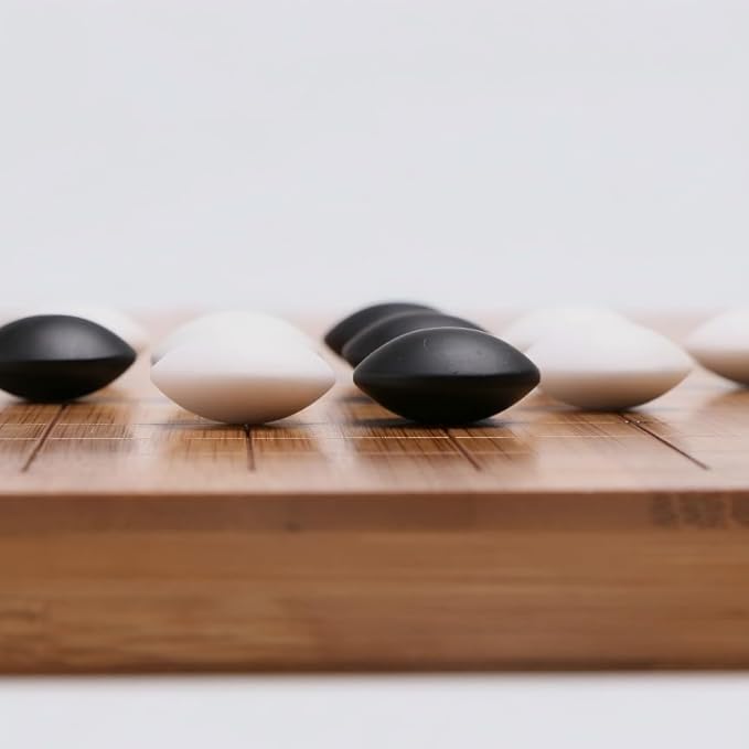 Double Convex Ceramic 11mm Go Game Stone Set 361pcs with Stone Bag and Go Board, 2 Players Board Game