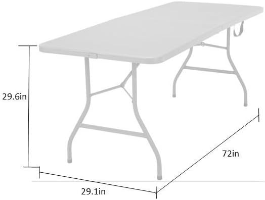 COSCO 6 ft Fold-in-Half Banquet Table w/Handle, 6ft, Grey